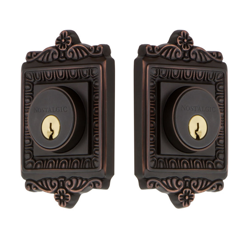 Nostalgic Warehouse Egg & Dart Plate Double Cylinder Deadbolt, 2.75, Timeless Bronze