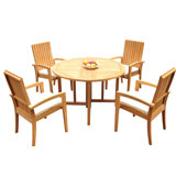 Wilkerson Outdoor 4 - Piece Teak Dining Set