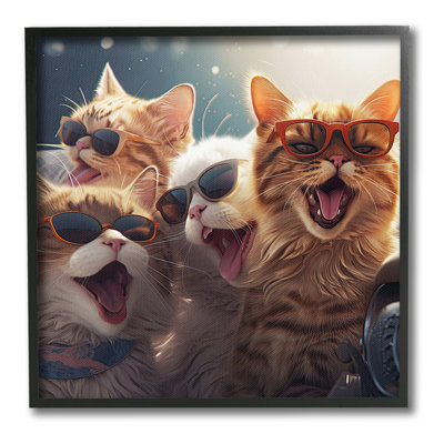 Happy Cats Singing, estampe numérique encadrée par Jim Baldwin