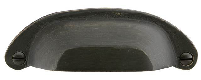 Ranch 4" Center to Center Cup/Bin Pull, 4", Medium Bronze Patina