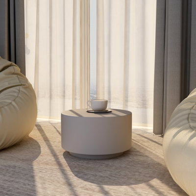 36" Fiberstone Round Floating Side Table - Indoor/Outdoor Accent End Table for Bedroom, Living Room, and Patio by LeisureMod