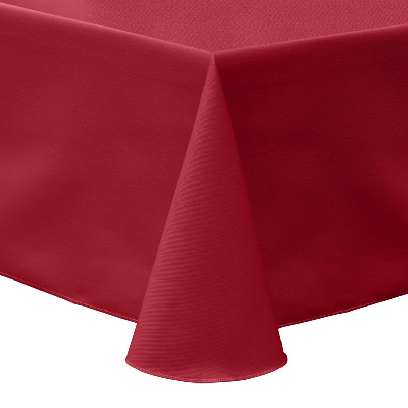 Cotton Twill Rectangular Tablecloth, 156" L x 108" W, 1, Red