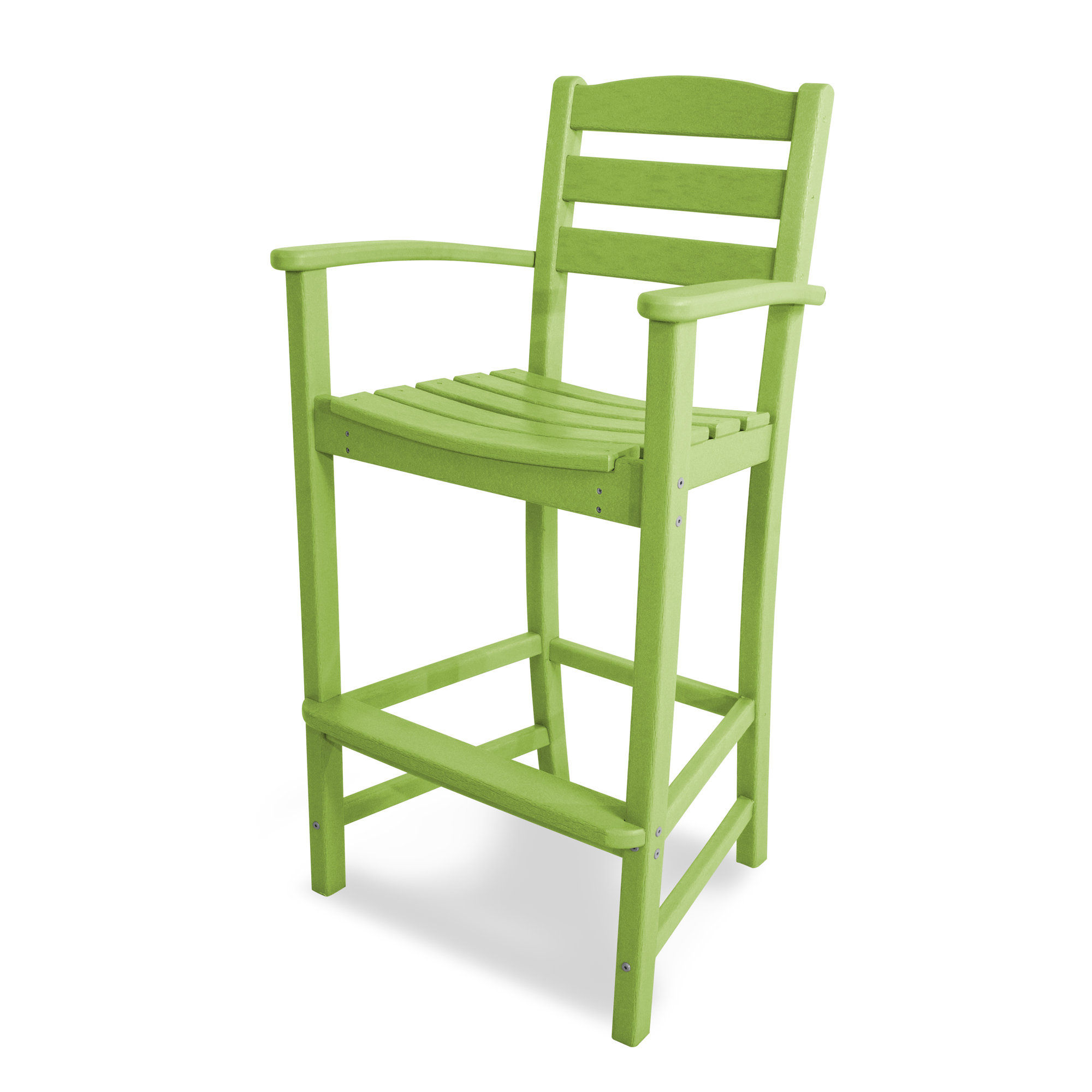 POLYWOOD La Casa Café Bar Arm Chair, Green, Bar Stool (30.13" Seat Height)