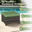 Ensemble de conversation en rotin pour 2 personnes avec 2 repose-pieds, 2 fauteuils pivotants et coussins verts-738733678