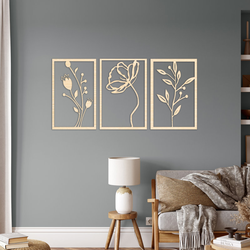 Handmade Wall Decor on Solid Wood, 15.6" H x 32" W x 0.25" D