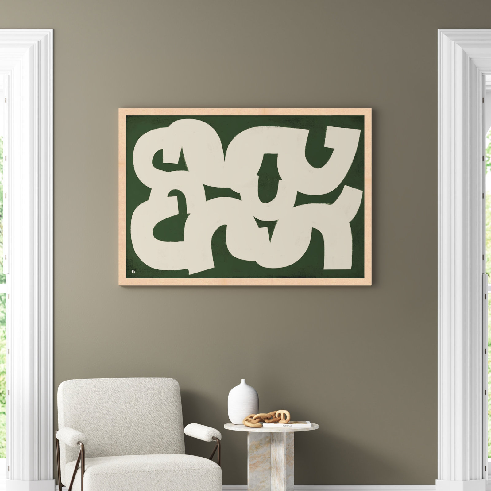 Rhythm Painting, Maple Framed, 35" H x 50" W