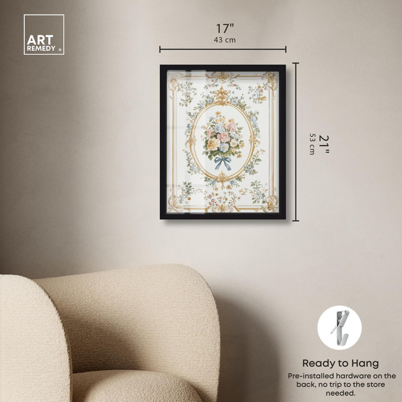 Art floral encadré Finesse I Shadowbox, H 21 po x l 17 po, Noir