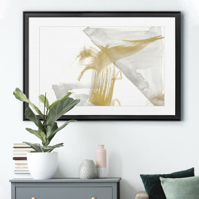 «Gold & Gray Exploration I», reproduction d'art sur toile encadrée