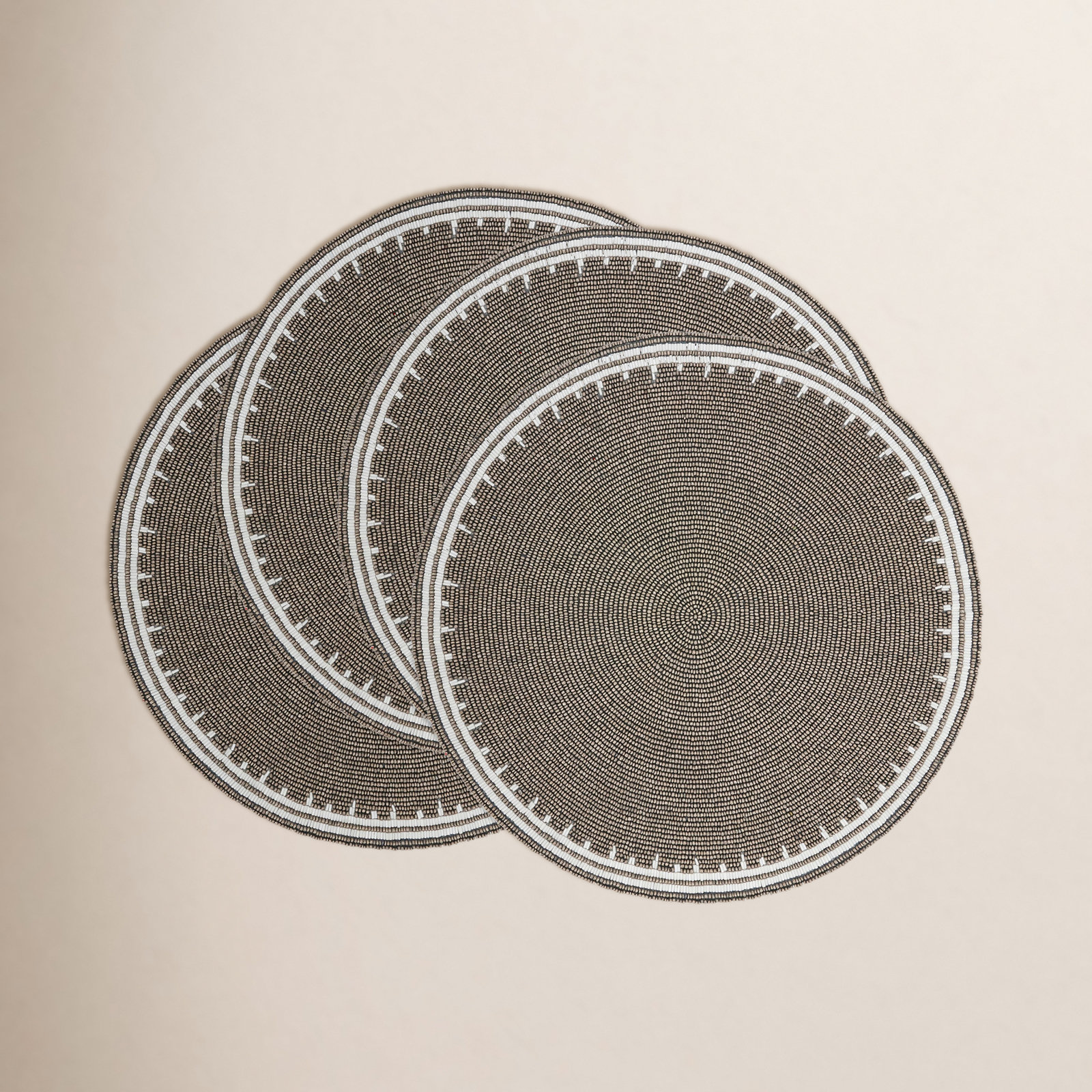 Beaded Brilliance Placemat (Set Of 4), Pewter