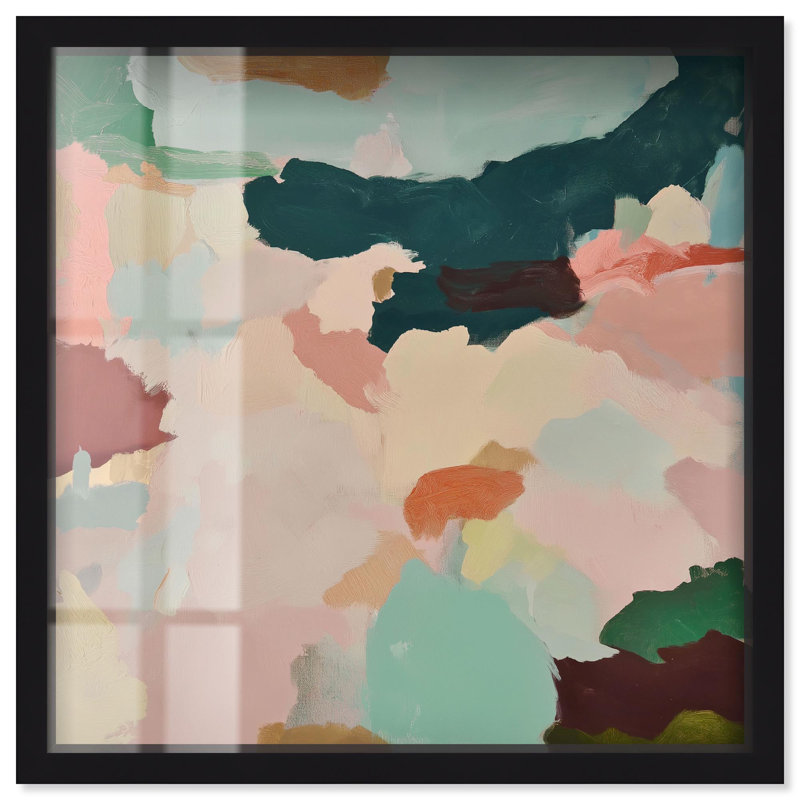 «Brushed Beauty IV Shadowbox Print», art mural vert par Art Remedy, H 13 po x l 13 po, Noir