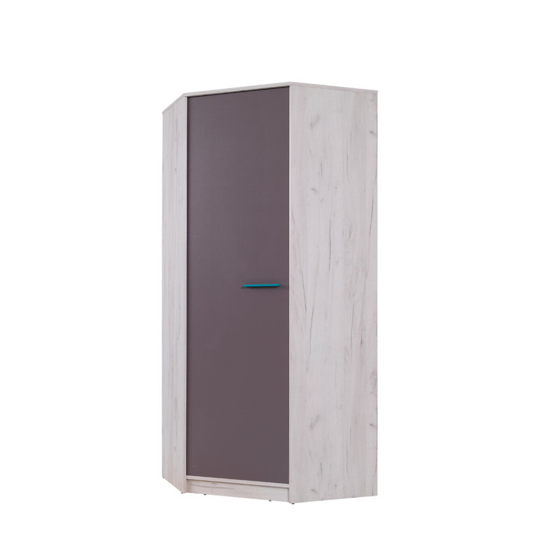 Overbey 1 Door Manufactured Wood Wardrobe, Grey