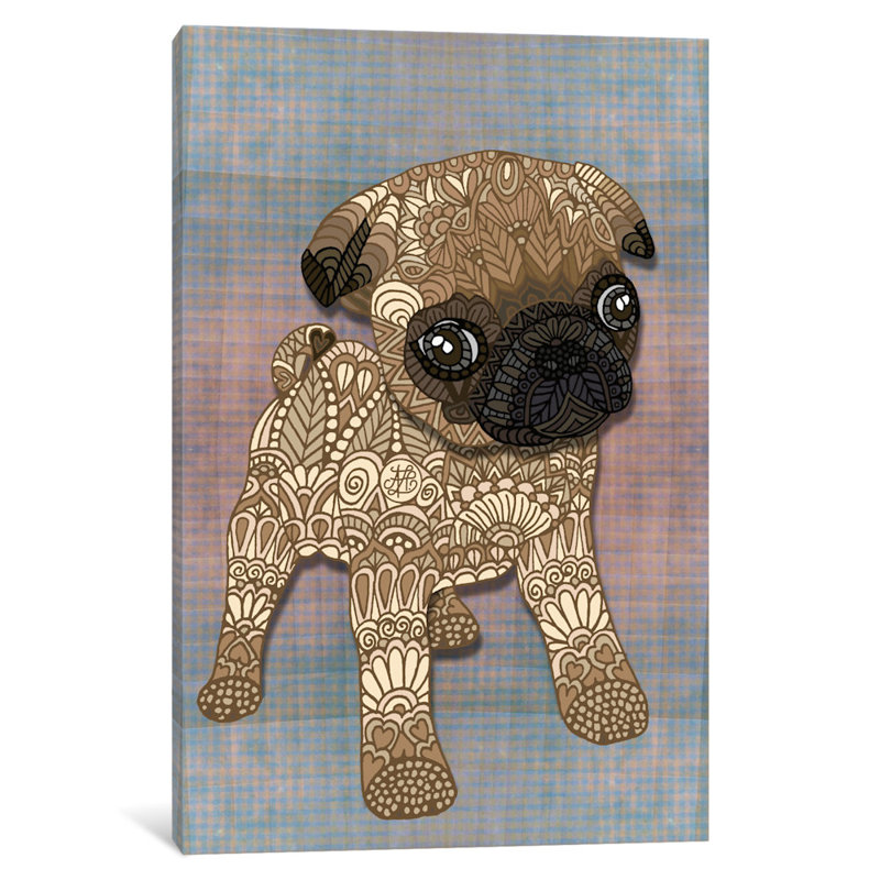 Carlin chiot, impression sur toile tendue, H 40 po x l 26 po x P 1,5 po
