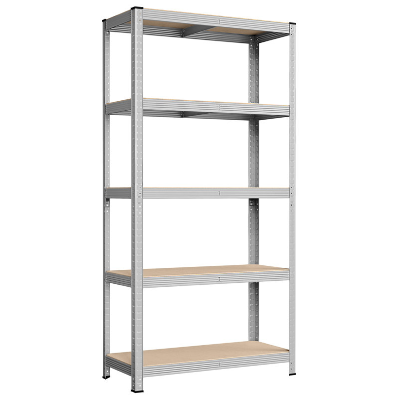 Kris Metal Height -Adjustable Shelving Unit, Silver, 180cm H x 40cm W x 90cm D