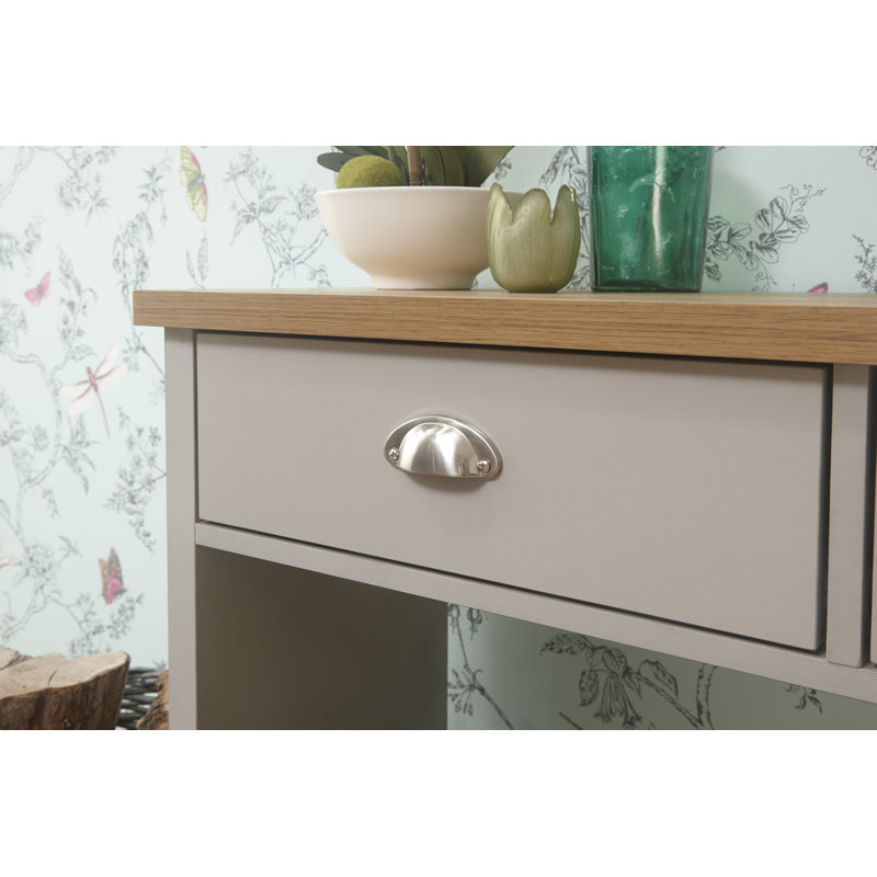 Kerry 97cm Console Table, Beige, Matt Grey