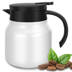 STP Goods Eenameled Aluminum Coffeepot with Handle to Store Hot Coffee Poppies Enamel Coffee Pot Coffee Warmer Camping Coffee Pot 0.7-qt. (0.65 L)