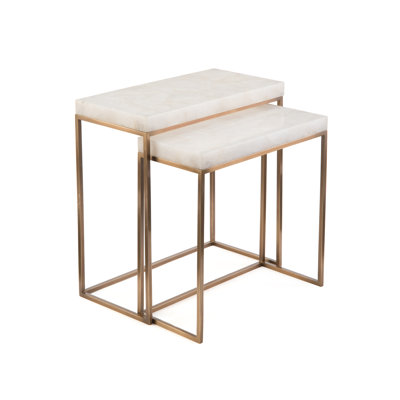 Calcite Stone Nesting End Table