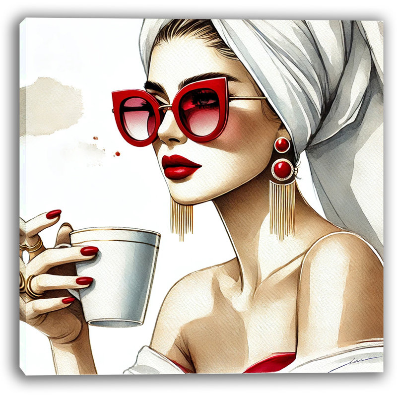 «Chic Morning Glamour», art mural sur toile tendue, H 40 po x l 40 po x P 1,5 po