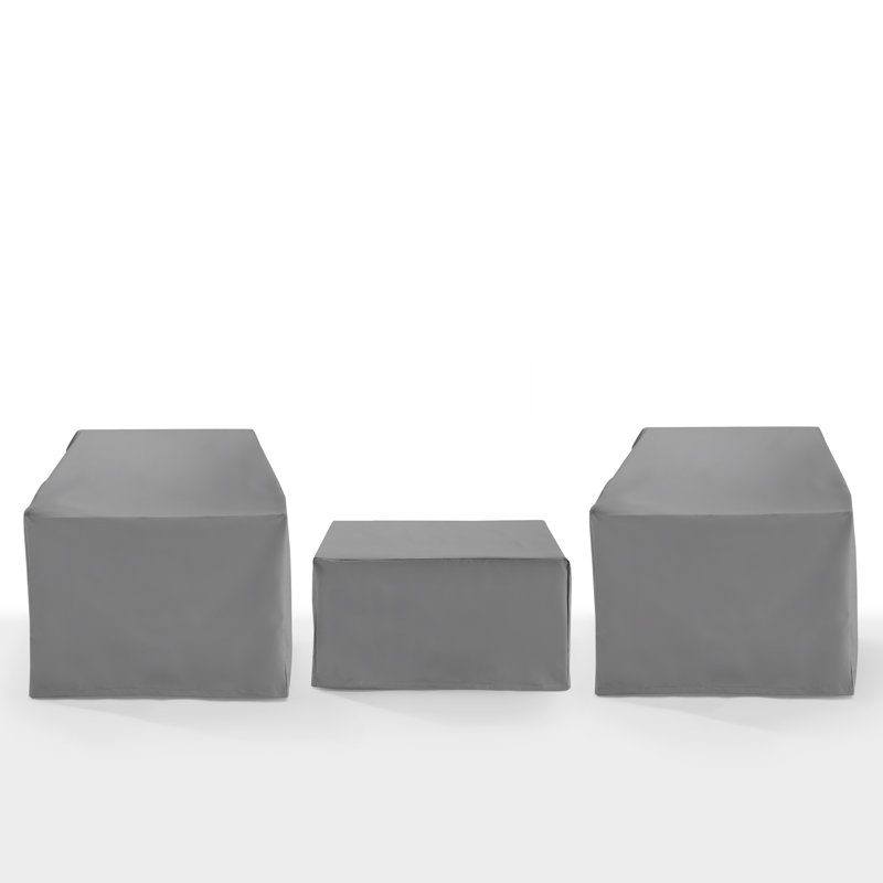 Housses de mobilier de patio, ensemble de housse imperméable 3 pièces pour chaises d'extérieur et table carrée, gris