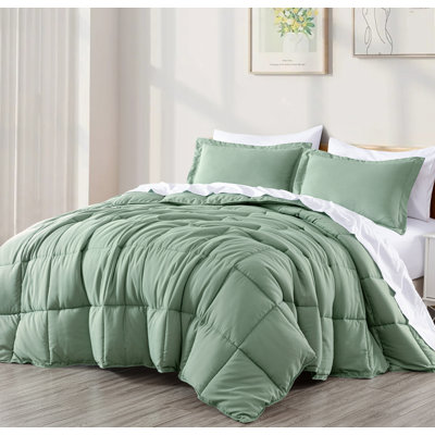 Peachskin Microfiber Bedding Box Stitch Comforter