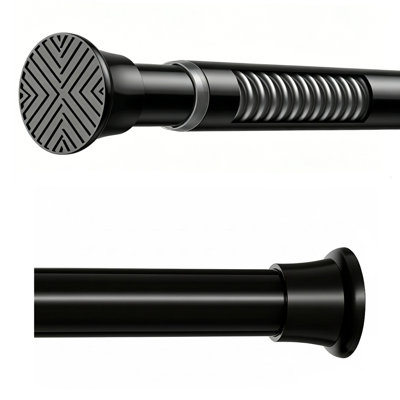 2 Pack Spring Tension Rod 31-76 Inch, 7/8" Diameter No Drill Curtain Rod, Sturdy Iron With Anti-Slip Ends, Adjustable Tension Pole For Shower Window Doorway Closet, Easy Install