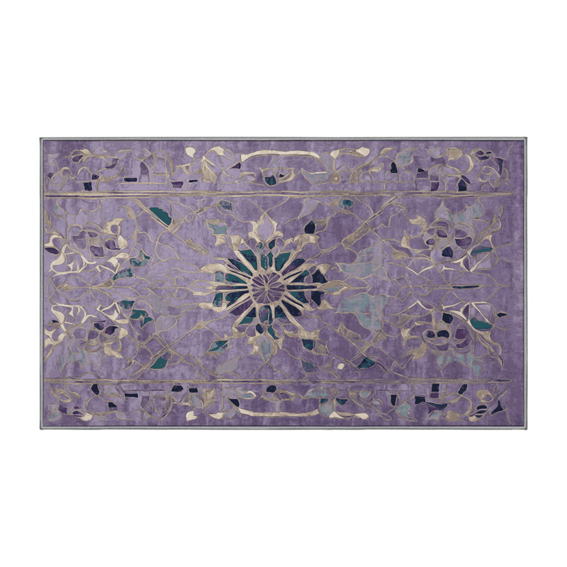 Tapis mauve lavable à la machine, Rectangle 7 pi x 9 pi