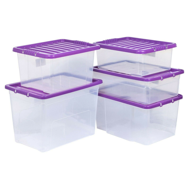 Symple Stuff Plastic Decorative Bin, Purple, 32 Litre