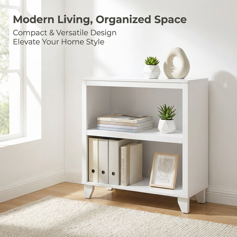 Open Bookshelf.engineered Wood Storage,  Bookshelf With Open Display Shelves For Living Room, White