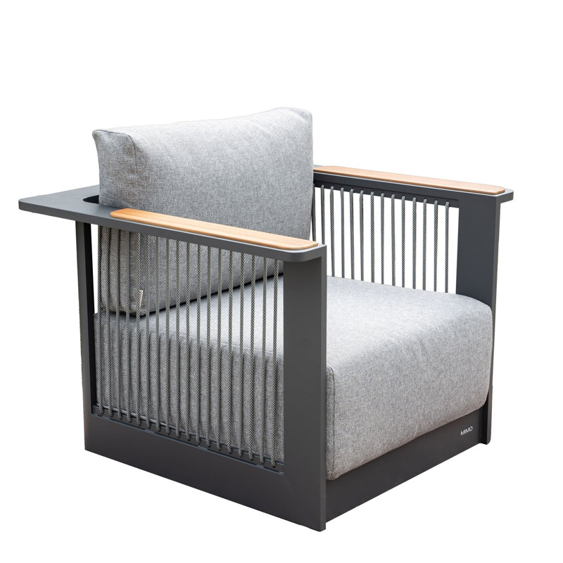 MIMO Modular Aluminium Sofa with Teak Armrests & Cushions, 1