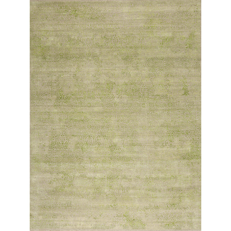 Amour Hand Knotted Area Rug in Green