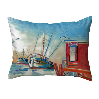 Shrimp Boat Outdoor Rectangular Throw Pillow