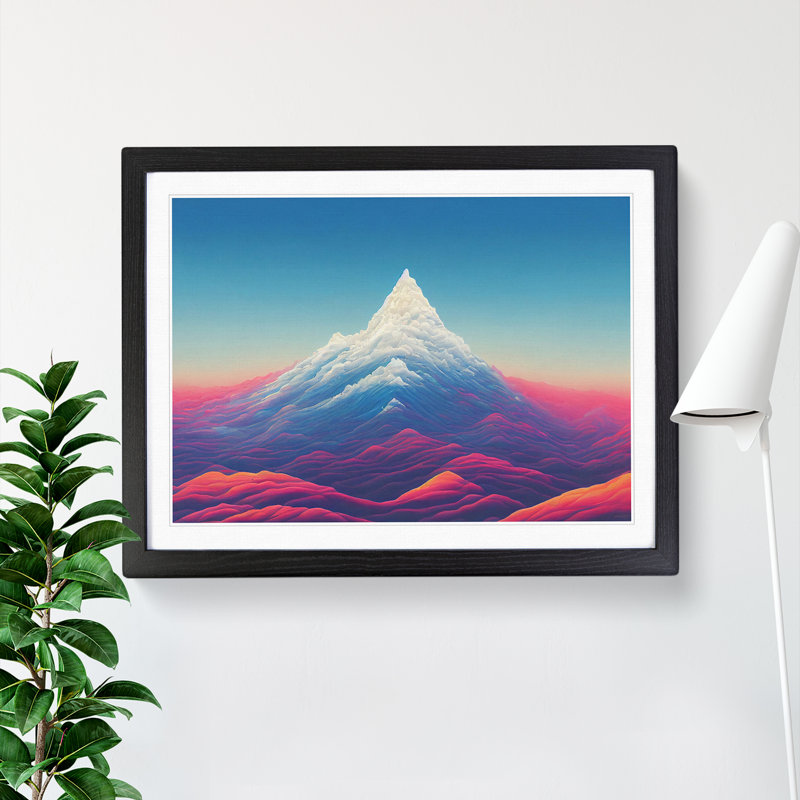 Splendorous Colourful Mountain - Framed Print, Black, 25cm H x 34cm W x 2cm D