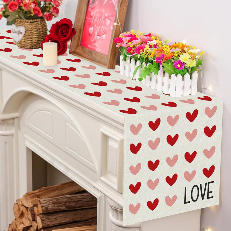Drapeau coloré de la table de la Saint-Valentin restaurant salon décoration de table anniversaire de mariage décoration d'ambiance quatre tailles disponibles