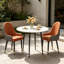 Round Dining Table And 2 Chairs Set, 3pcs Dining Room Sets For Restaurant Kitchen Office, 2-4 Seaters Marble Table And Light Khaki Microfiber Silicone Leather Kitchen Chairs Set Of 2-1804719587-1804719596