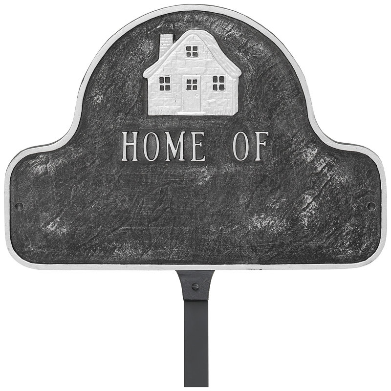 Home of Arch Address Sign Plaque with Lawn Stakes, Yes
