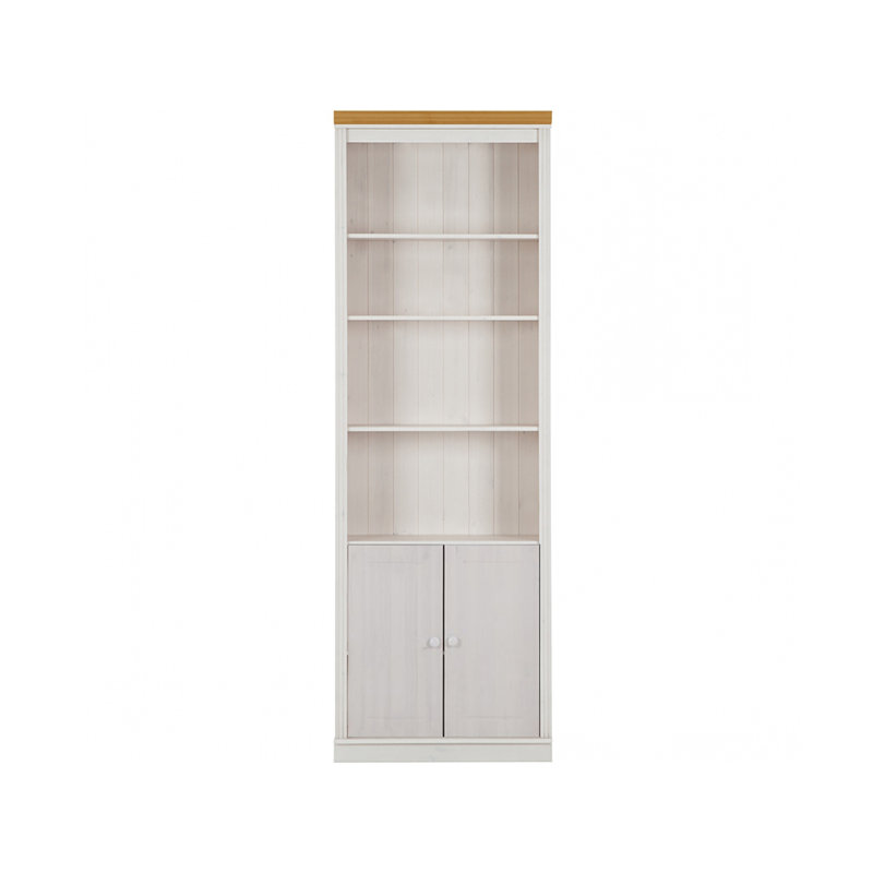 Dedrah 223cm H x 74cm W Library Bookcase, Brown/White