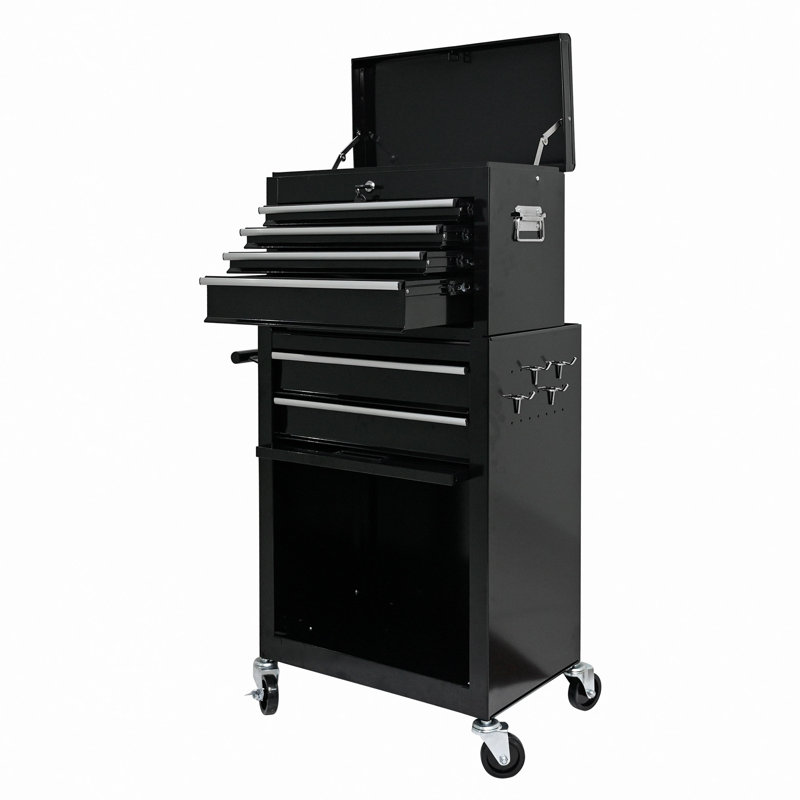 Coffre à outils à grande capacité avec roulettes et tiroirs, armoire de rangement pour outils à 6 tiroirs