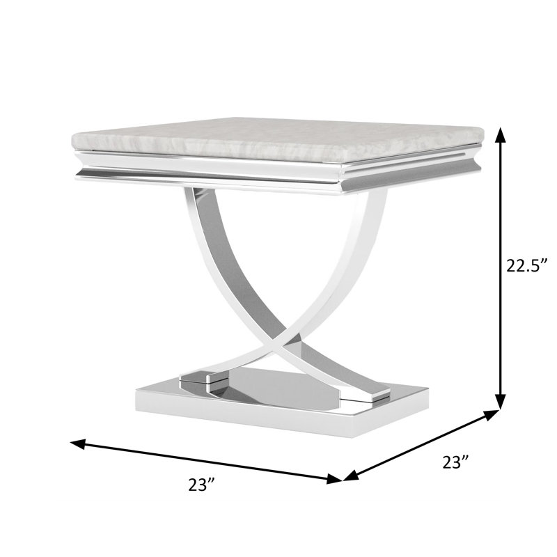 Table de bout l 23 po, chrome