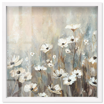 Dreamfield - Ira Colmeva Shadowbox, reproduction surdimensionnée florale et botanique par Art Remedy, cadre blanc, 48 x 48