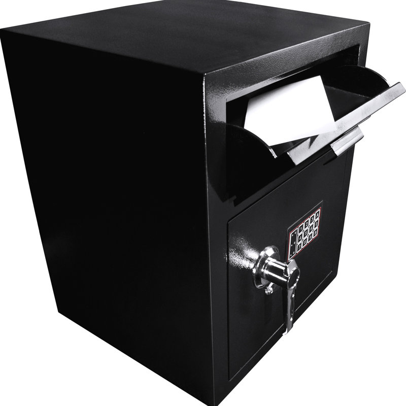 Coffre-fort sécurisé 1,1 pi cu, acier noir, objets de valeur avec 2 codes de pin
