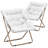 Ariadnna Saucer Chair Folding Accent Moon Chair with Metal Frame Cozy Lounge Chair for Living Room-342996289-371103323