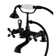Kingston Brass Aqua Vintage Three-Handle 2-Hole Tub Wall Mount Clawfoot Tub Faucet with Hand Shower