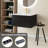 30" Striped Floating Bathroom Vanity With White Ceramic Sink-2071440272