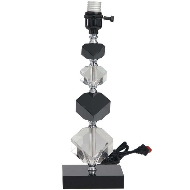Tracey Crystal Table Lamp, 20.50" H x 12.15" W x 12.20" D, Black