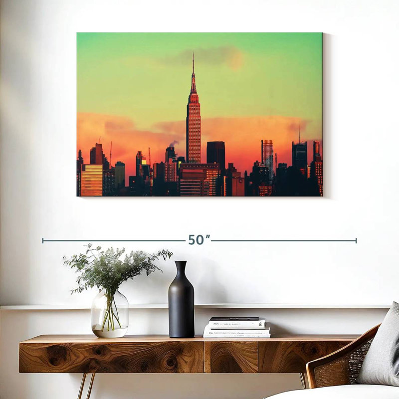 Sebbie Empire State Building au coucher du soleil, H 26 po x l 39 po