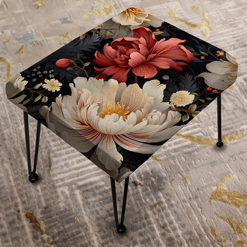 Repose-pieds blanc et rose Paradise