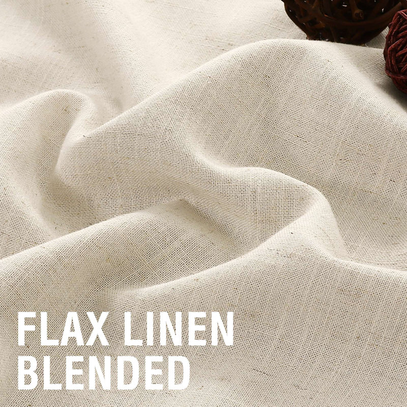 Linen Curtains for Living Room 2 Panel Set Neutral Modern Farmhouse Window Privacy Linen Fabric Drapes for Farmhouse Window Treatment Curtains