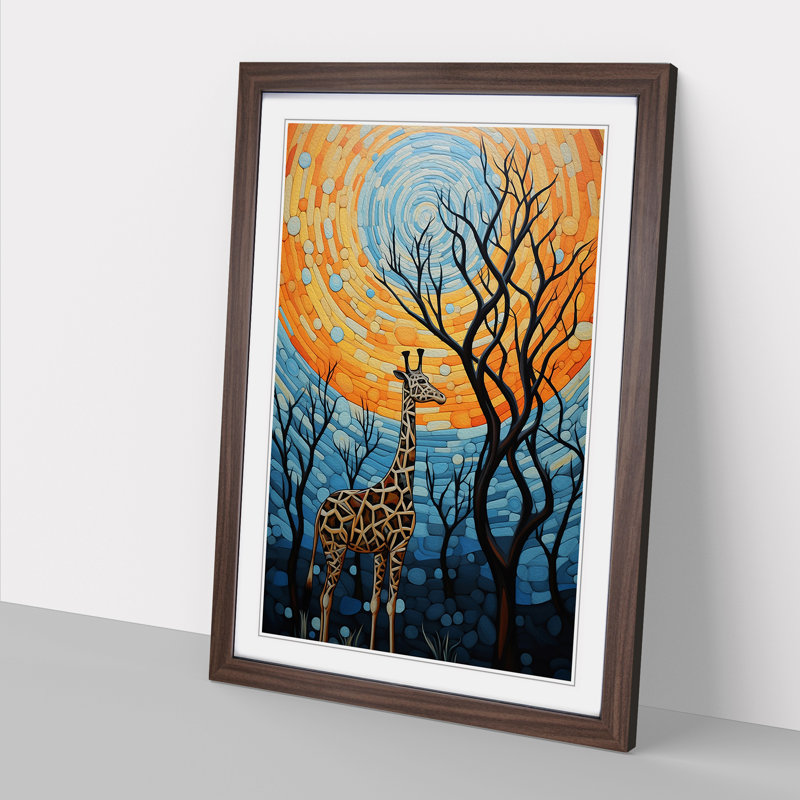 Single Picture Frame Print on Wood, Walnut Framed, 46cm H x 34cm W