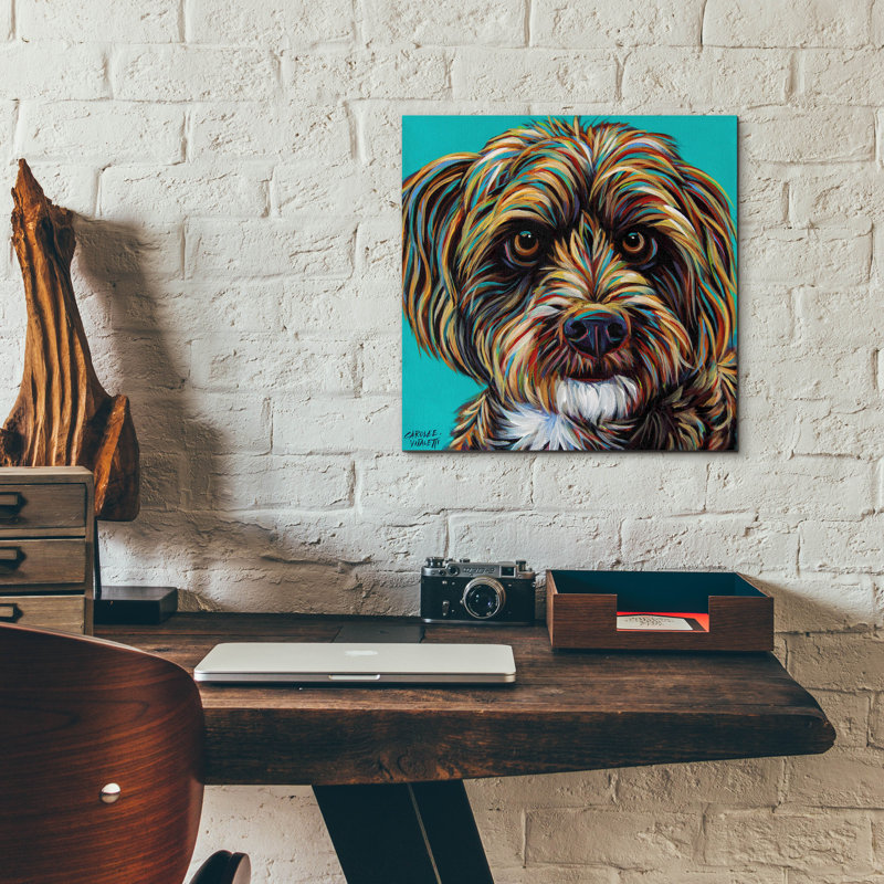 «Blue Doodle Brother 1» par Carolee Vitaletti, H 12 po x l 12 po x P 0,13 po