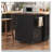 39.3" Farmhouse Kitchen Island with Drop Leaf & Open Side Rack-482176411