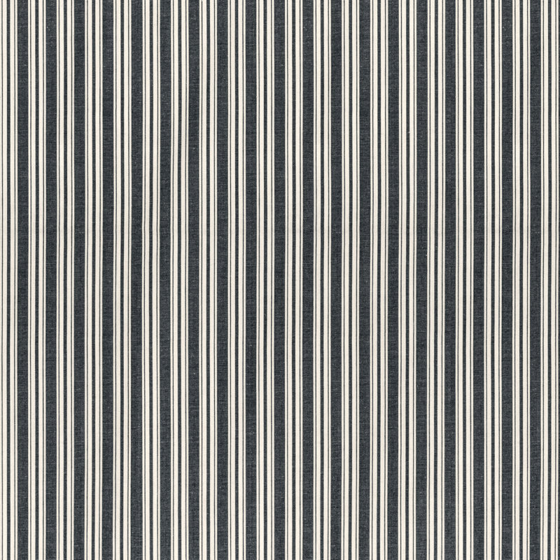 Normant Checks and Stripes II Selune 100% Cotton Performance Fabric, Noir